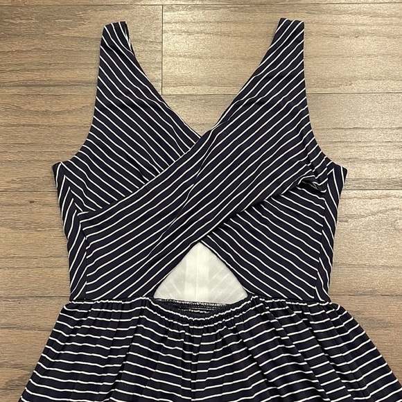 LOFT Petite Navy and White Striped Tank Dress - Size XSP - Picture 5 of 8